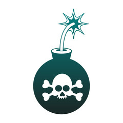 Round bomb symbol blue lines