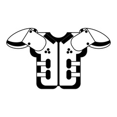 Football armour equipment in black and white