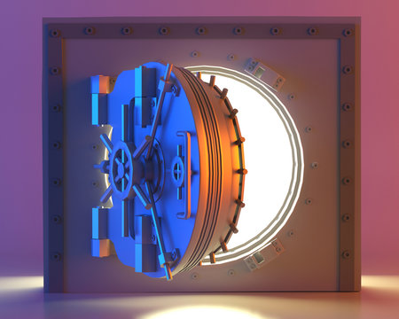 Bank vault open