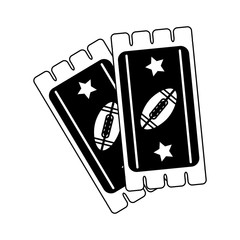 Football match tickets in black and white