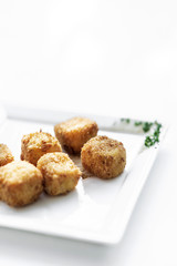 fried mashed potato square croquettes simple vegetarian side dish