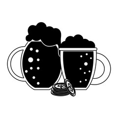 Irish beer cups in black and white