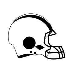 Football helmet isolated in black and white