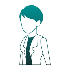 Young woman faceless avatar blue lines