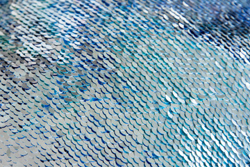 Turquoise Sequins Background