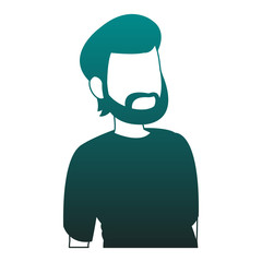 Young man faceless avatar blue lines