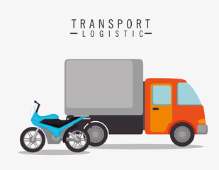 transport logistic truck and motorcycle