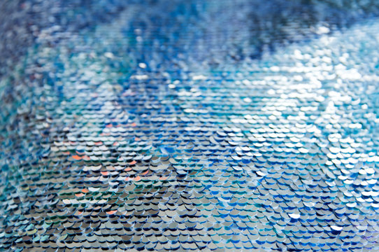 Blue Sequins Background