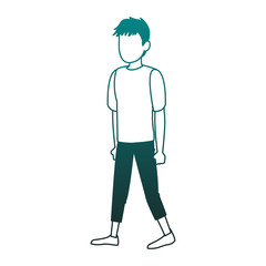 Fototapeta premium Young man faceless avatar blue lines