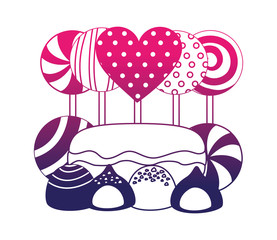 sweet lollipops macarons caramel bonbons chocolate