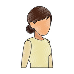 Young woman faceless avatar scribble