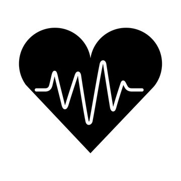 medical heart silhouette isolated icon