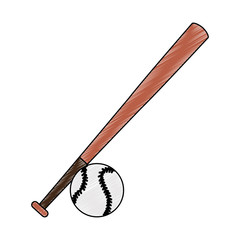 Baseball bat and ball scribble
