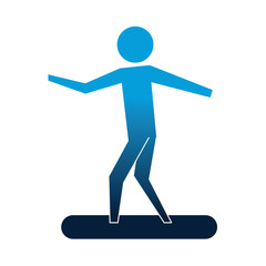 man with surfboard silhouette isolated icon