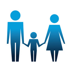 parents with son silhouette isolated icon