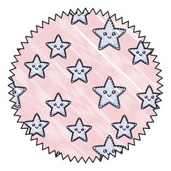 Fototapeta premium kawaii stars pattern