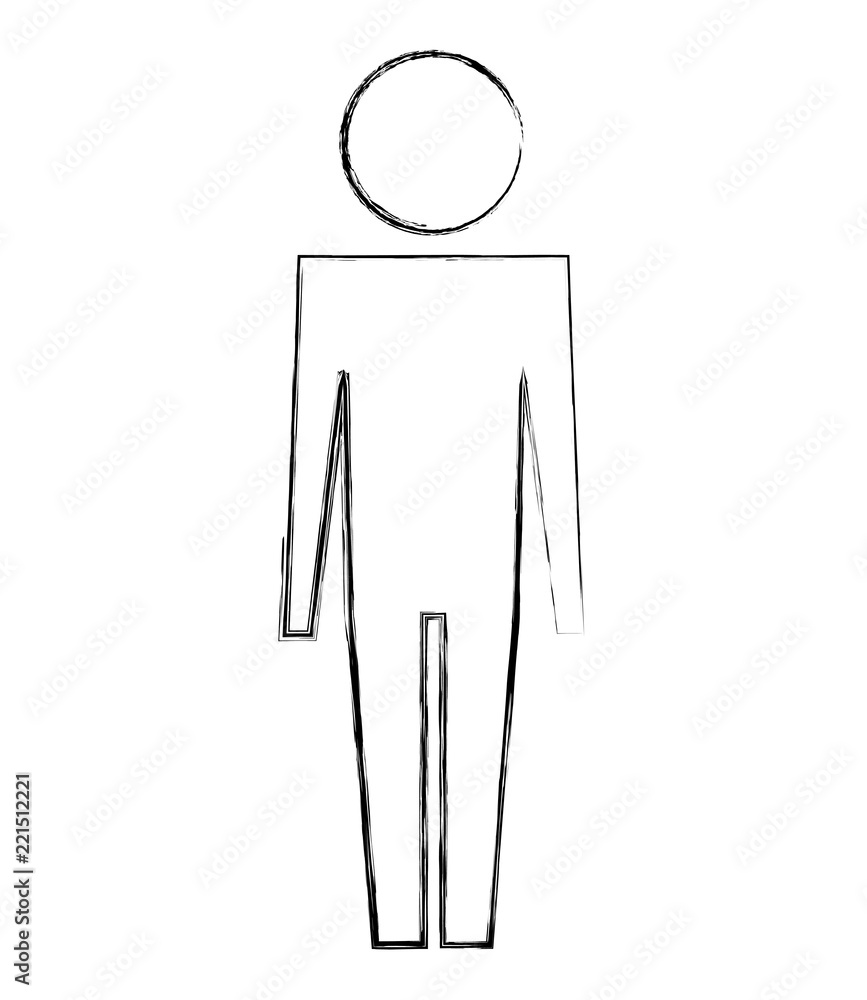 Poster man standing character pictogram style