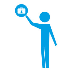 man standing with kit first aid medical