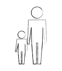 man and son family together pictogram