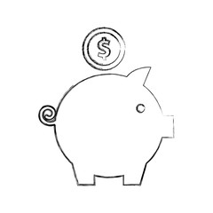 piggy bank dollar coin money cash