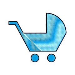 baby cart silhouette isolated icon