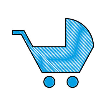 baby cart silhouette isolated icon