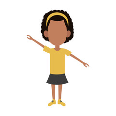 Girl faceless cartoon