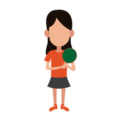 Girl with ping pong racket