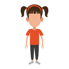 Girl faceless cartoon