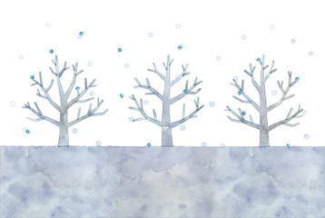 冬の木のイラスト