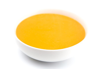 Creamy Butternut Squash Soup on a White Background