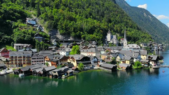 Hallstatt village Austria Aerial 6