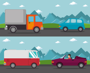 transport logistic set vehicles