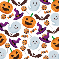 Fototapeta premium happy halloween pattern background