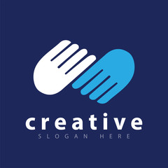 Hand two logo icon vector template