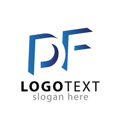 D F initial letter with negative space logo icon vector template