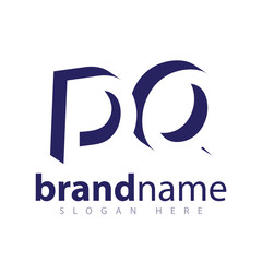 D Q initial letter with negative space logo icon vector template