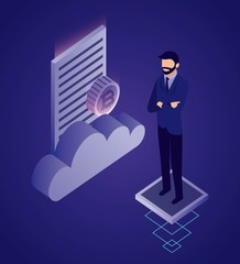 data network businessman concept