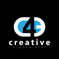 C 4 E initial letter logo icon vector template