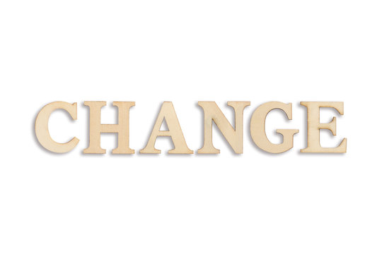 word "change" on white Background 