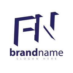 F N initial letter with negative space logo icon vector template