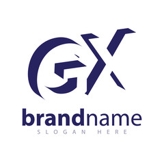 G X initial letter with negative space logo icon vector template