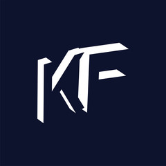 K F initial letter with negative space logo icon vector template