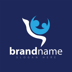 two People logo icon vector template