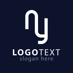 ny initial letter logo icon vector template - obrazy, fototapety, plakaty