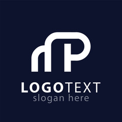 mp initial letter logo icon vector template