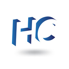 H C initial letter with negative space logo icon vector template