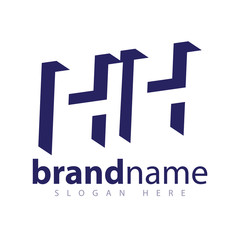 HH initial letter with negative space logo icon vector template