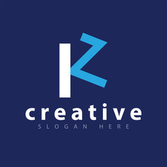 K Z initial letter logo icon vector template