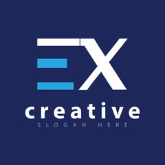 EX initial letter logo icon vector template